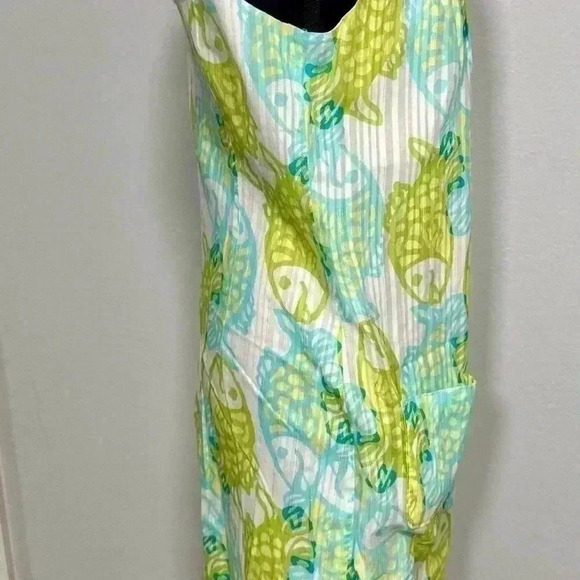 155. Lilly Pulitzer Off the Hook Shift Dress Fish Print Medium - Picture 5 of 7